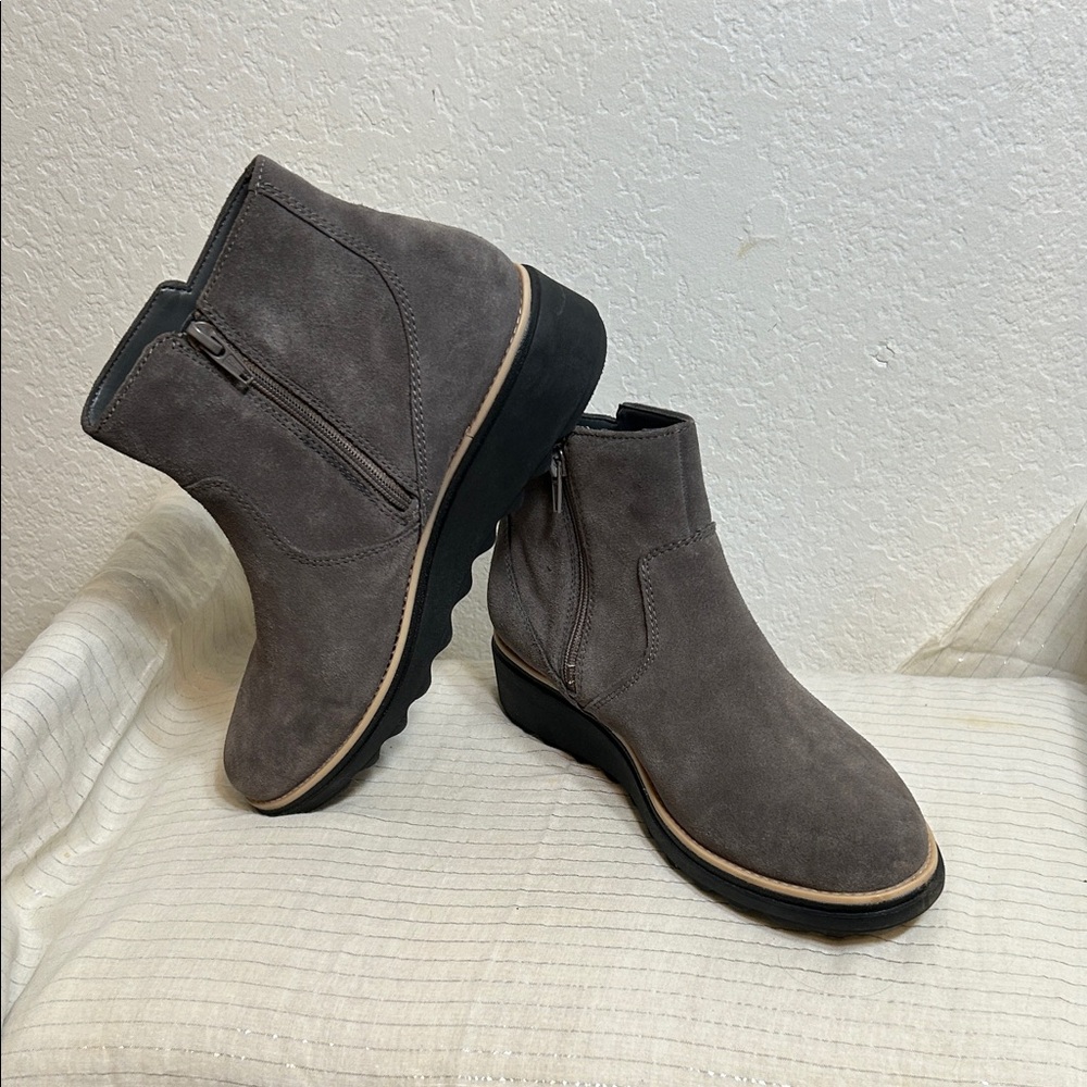 Clarks Charcoal Ankle Booties